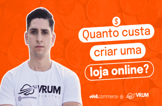 homem-branco-usando-camiseta-branca-em-um-fundo-laranja-com-frase-na-imagem-escrito-quando-custa-criar-uma-loja-virtual